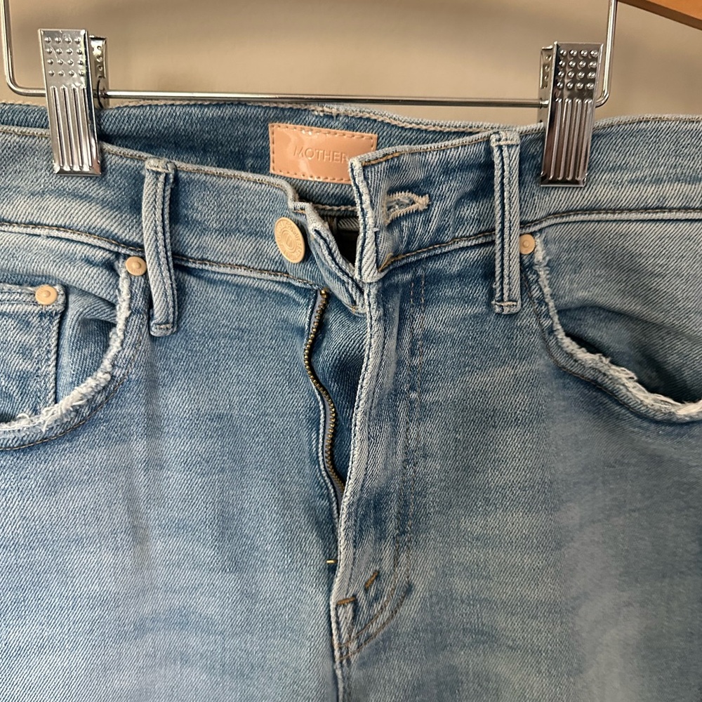 MOTHER Blue Boyfriend Jeans with Soft Worn-In Look